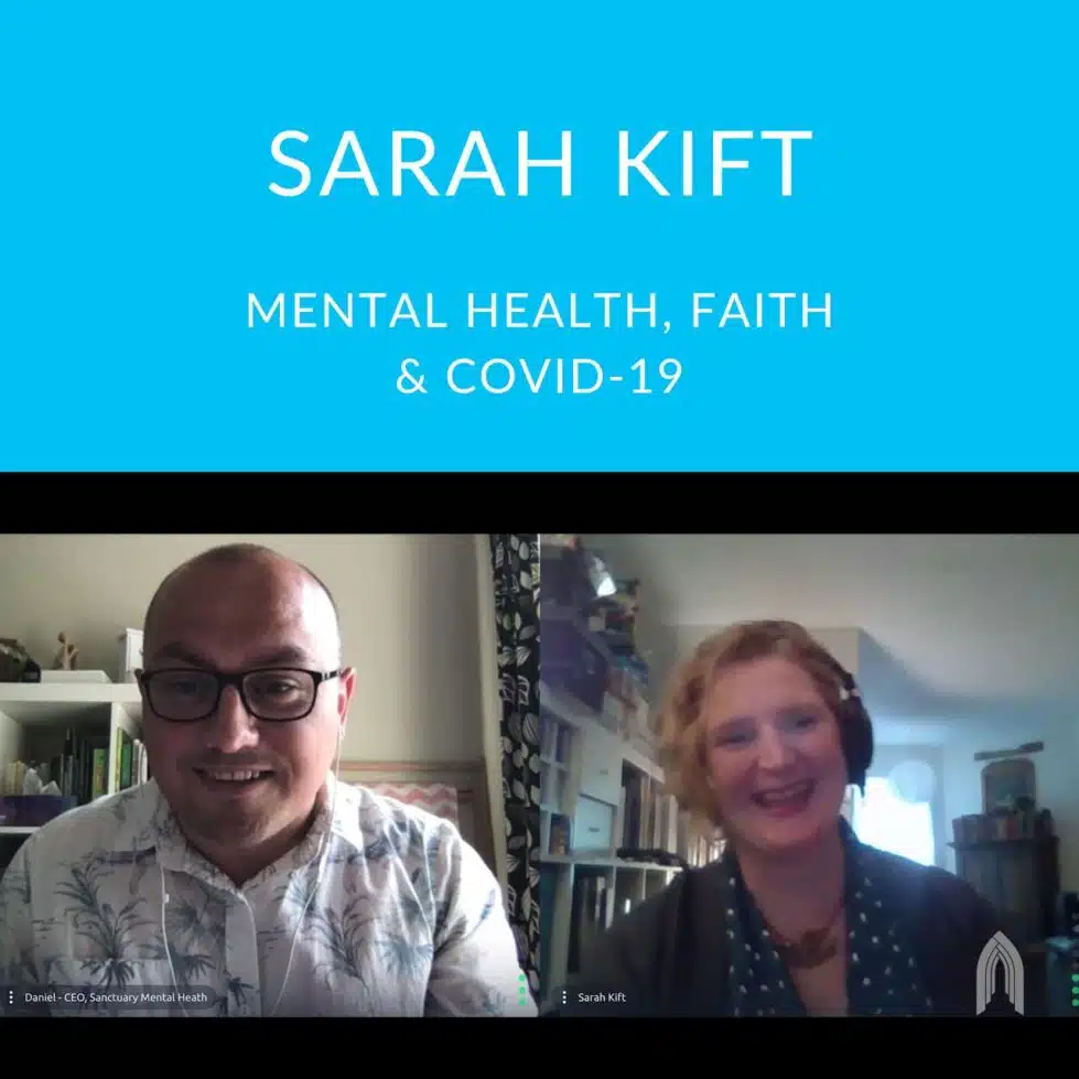 Daniel Whitehead interviewing Sarah Kift on Zoom